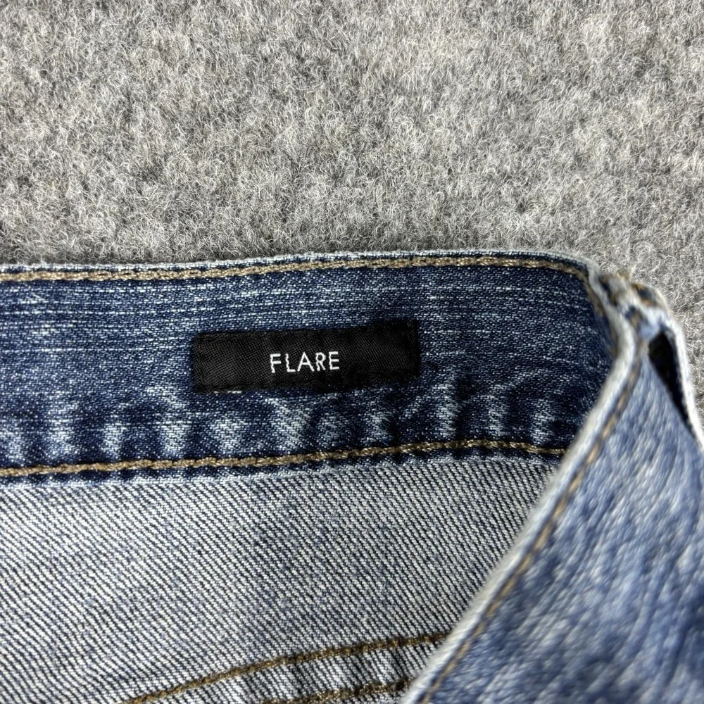 Calvin Klein Jeans Womens 14 Flare Leg Blue Denim Low‎ Rise Stretch Classic